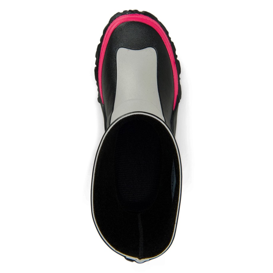 Grå Sorte Pink Høje Foderstøvler Til Børn Muckboot