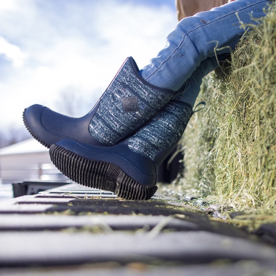 Børns Hale Høje Støvler Kjole Blå Print Muckboot