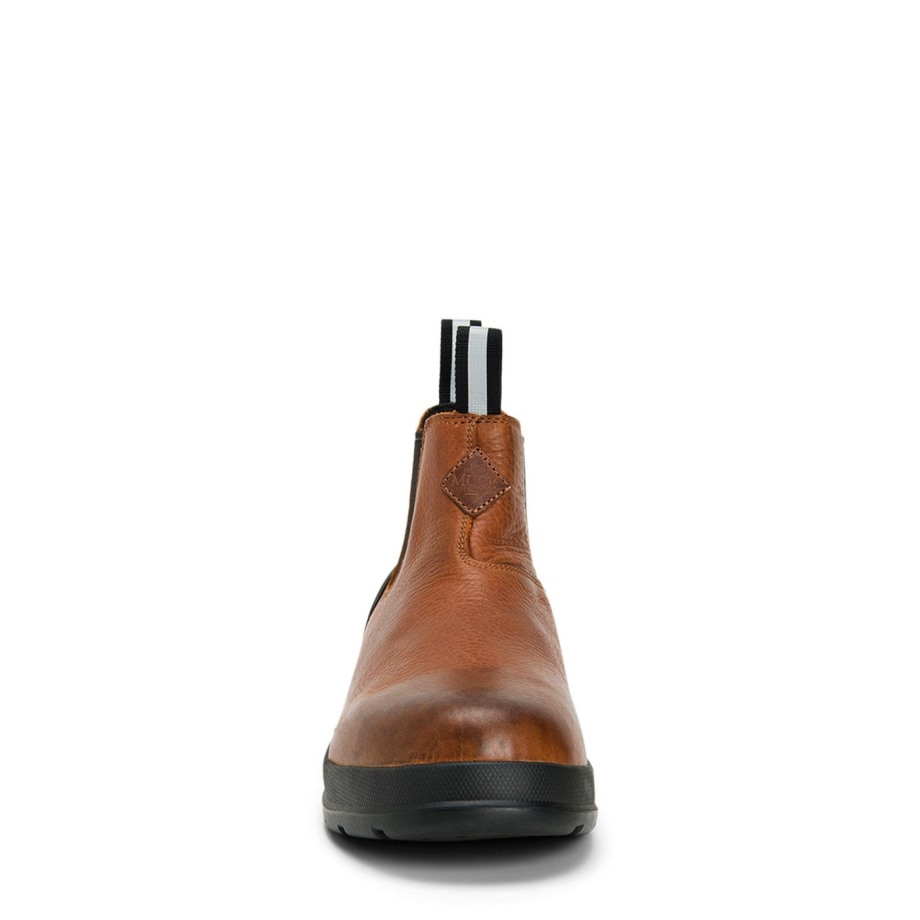Mænds Chore Farm Læder Chelsea Sikkerhedsstøvler Karamel Muckboot