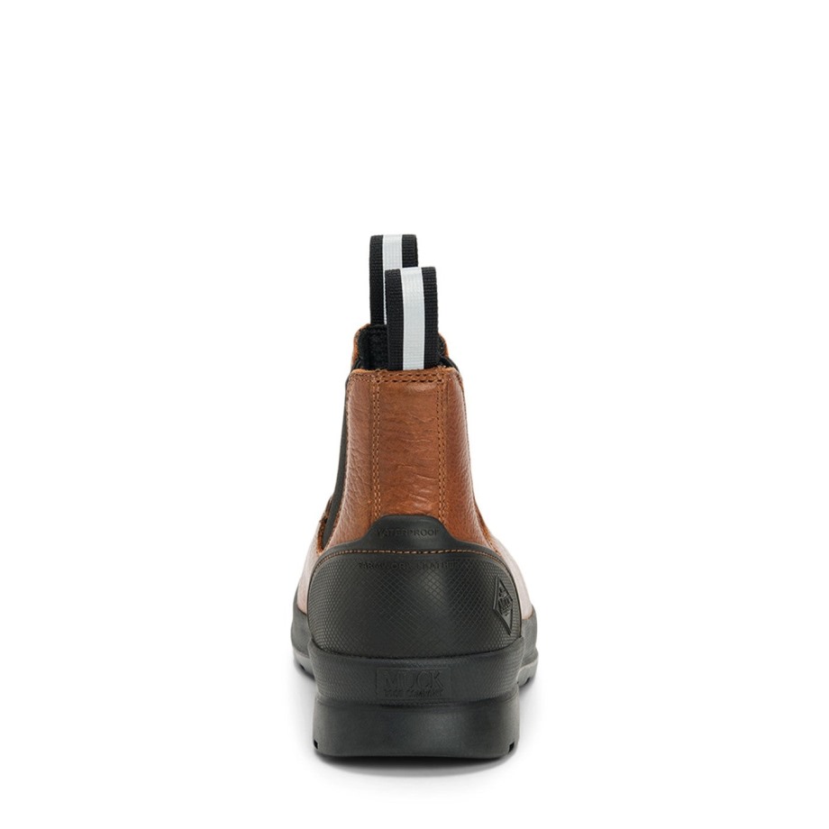 Mænds Chore Farm Læder Chelsea Sikkerhedsstøvler Karamel Muckboot