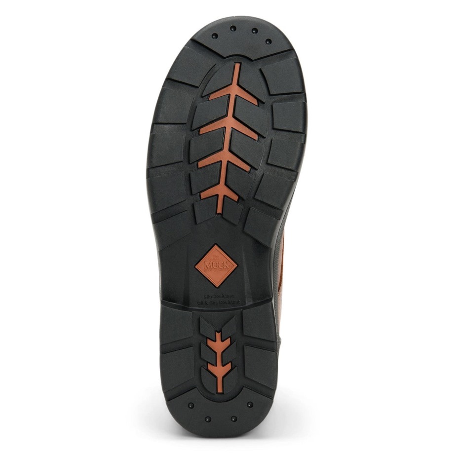 Mænds Chore Farm Læder Snøre Sikkerhedsstøvler Muckboot Karamel