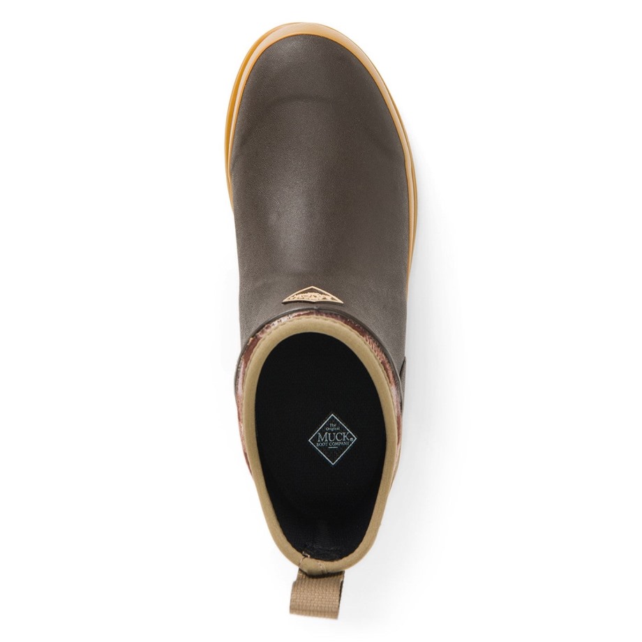 Muckboot Brun Plaid Print Kvinders Muck Originals Pull-on Ankelstøvler